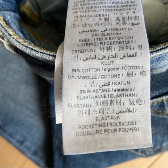 Guess Power curvy skinny blue jeans mid rise waist straight leg silver logo 27 - Picture 7 of 10